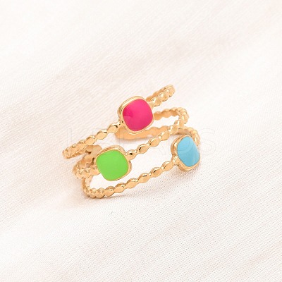 304 Stainless Steel Cuff Rings for Women RJEW-D334-02D-G-1