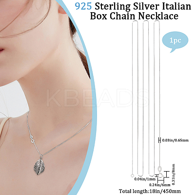 1Pc 925 Sterling Silver Cable Chain Necklaces NJEW-BBC0001-14-1