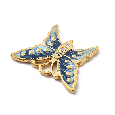 304 Stainless Steel Rhinestone Pendants STAS-D300-01G-11-1