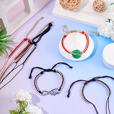 12Pcs 3 Colors Braided Nylon Cord Bracelet Making MAK-TA0001-30-1