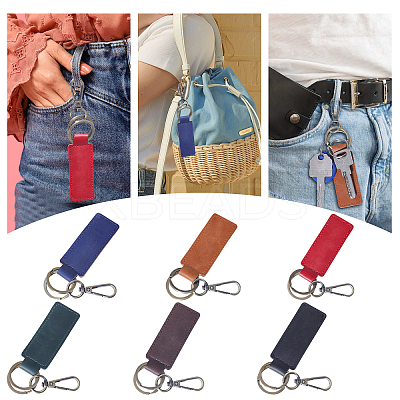 6Pcs 6 Colors Alloy Keychain HJEW-GL0001-18-1