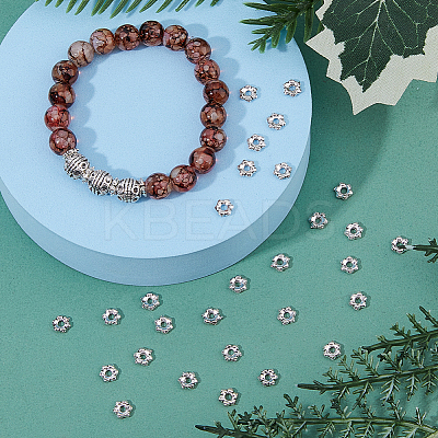 400Pcs Tibetan Style Alloy Flower Spacer Beads FIND-DC0005-30-1