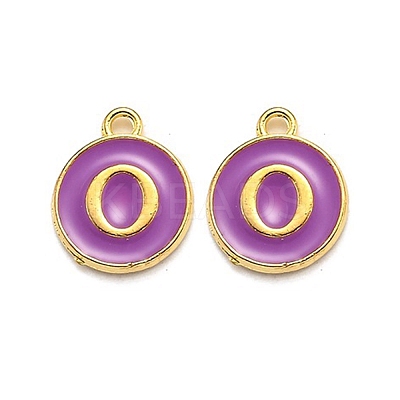 Golden Plated Alloy Enamel Charms ENAM-Q437-12O-1