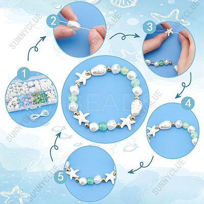 DIY Imitation Pearl Stretch Bracelet Making Kit DIY-SC0025-03-1