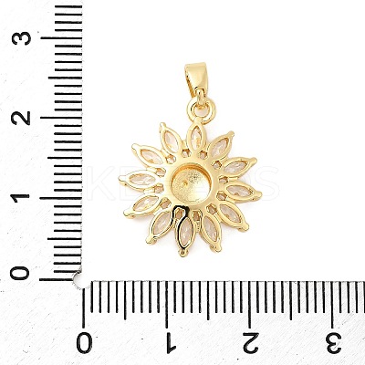 Brass Micro Pave Clear Cubic Zirconia Pendants KK-G542-04G-02-1