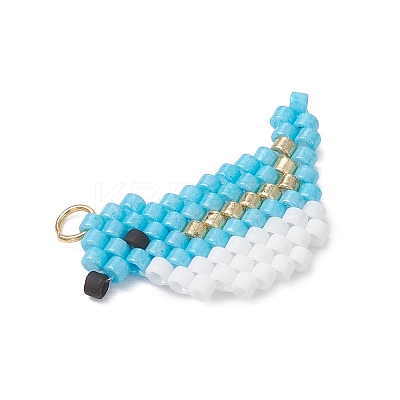 Beaded Bird Charms PALLOY-MZ01172-01-1