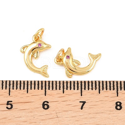 Brass Micro Pave Cubic Zirconia Charms KK-F927-13A-01G-1