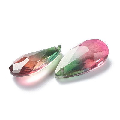 Two Tone Transparent Glass Pendants GLAA-A039-01-002TO-1