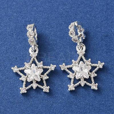 Brass Pave Clear Cubic Zirconia European Dangle Charms CU-CBAEC99-26S-1