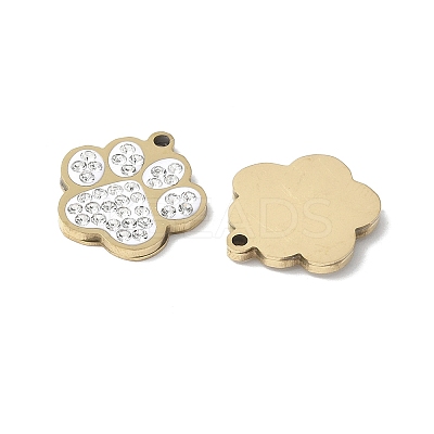201 Stainless Steel Rhinestone Pendants STAS-V005-05G-02-1