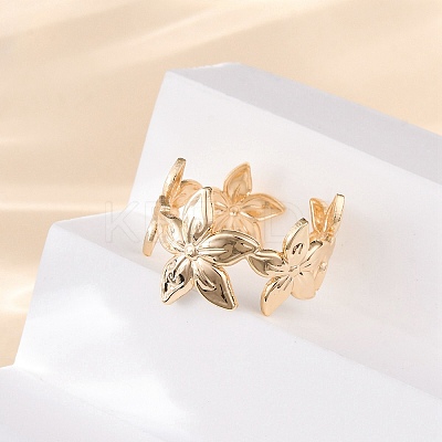 Brass Adjustable Open Cuff Rings for Women RJEW-R021-02G-1