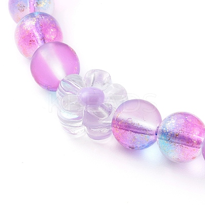 Frosted Round Spray Painted Glass Beaded Mobile Straps HJEW-JM00467-01-1