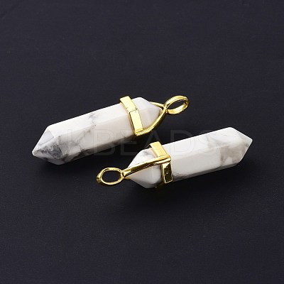 Natural Howlite Pointed Pendants G-G025-01G-43-1