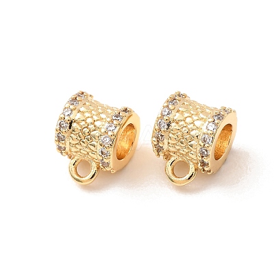 Brass Micro Pave Cubic Zirconia Tube Bails KK-F942-15G-1