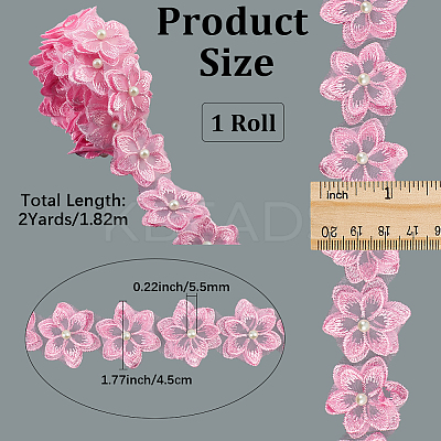 2 Yards Flower Polyester Lace Trim OCOR-CY0002-69A-1