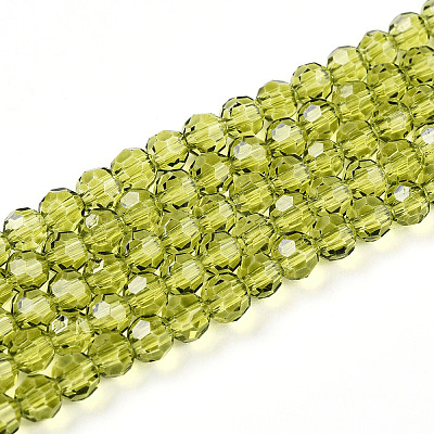 Baking Paint Transparent Glass Beads Strands DGLA-A035-T4mm-D11-1