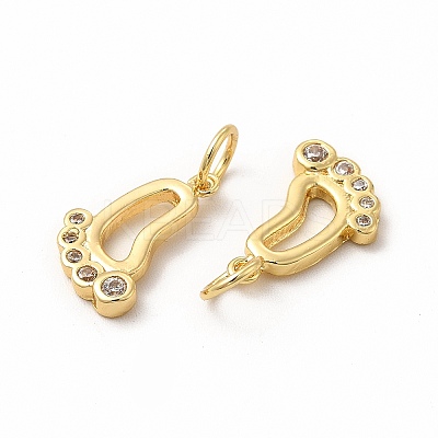Rack Plating Brass Micro Pave Cubic Zirconia Charms ZIRC-M120-09G-1