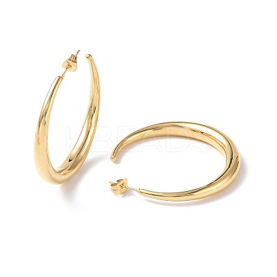 Ion Plating(IP) 304 Stainless Steel Ring Stud Earrings EJEW-G335-04G-1