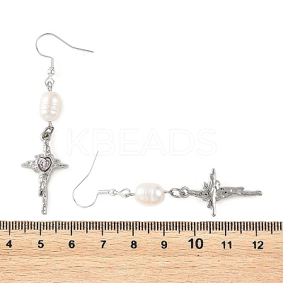 Alloy Glass Dangle Earrings EJEW-JE07367-1