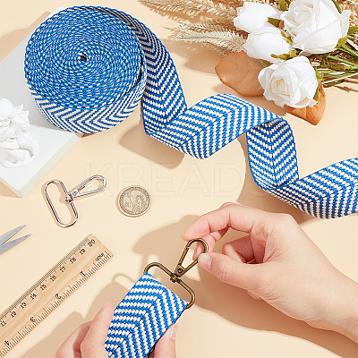 Polycotton Arrow Print Jacquard Ribbons SRIB-WH0011-113B-1