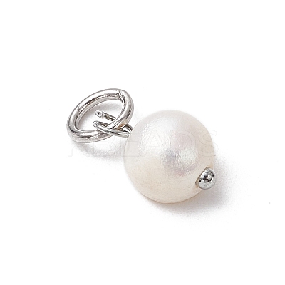 Natural Cultured Freshwater Pearl Potato Charms PALLOY-JF03920-01-1