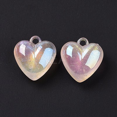 UV Plating Luminous Transparent Acrylic Beads OACR-C001-05-1