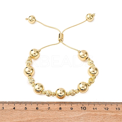 Brass Round Beads Slider Bracelets for Women LS-BJEW-D357-06B-G-1