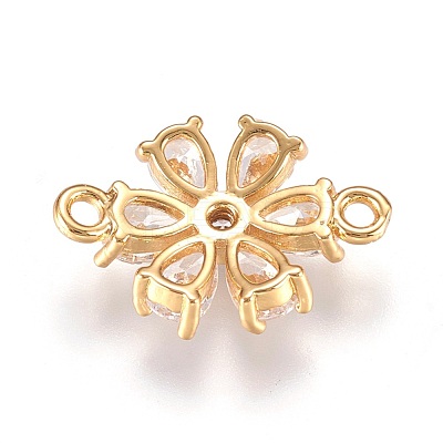 Brass Micro Pave Cubic Zirconia Links ZIRC-F087-10-RS-1
