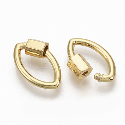 Brass Screw Carabiner Lock Charms KK-T047-09G-1