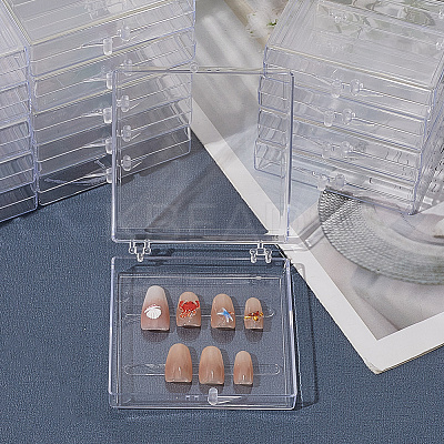 9Pcs Plastic Fake Nail Tips Storage Box CON-SP0001-15C-1