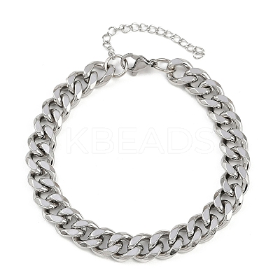 3Pcs 3 Styles 304 Stainless Steel Chain Bracelet Set BJEW-F505-01P-1