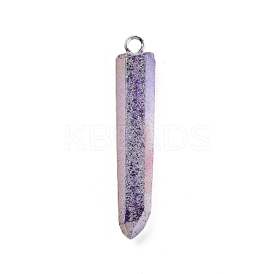 Electroplated Natural Quartz Pendants G-P315-B01-01P-1