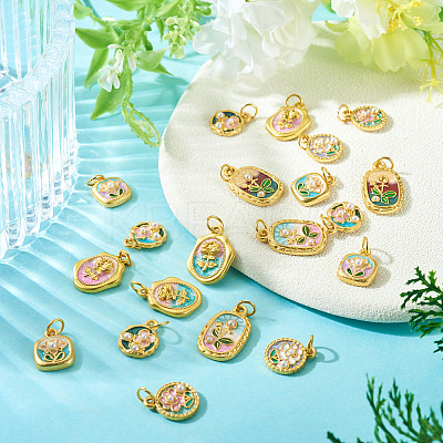 20Pcs 10 Styles Alloy Enamel Pendants FIND-TA0009-35-1