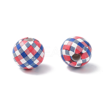 Independence Day Themes Wood European Beads WOOD-I014-01B-1
