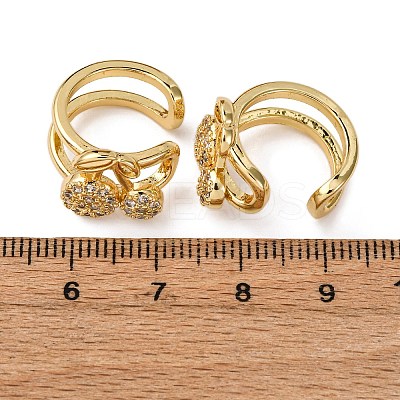 Brass Micro Pave Cubic Zirconia Cuff Earrings LS-EJEW-D328-06G-02-1