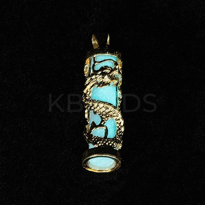 Synthetic Luminous Stone Column Pendants FIND-C058-01G-04-1