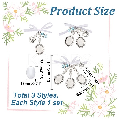 DIY Blank Oval Alloy Brooches with Imitation Pearl Making Kit PALLOY-AB00264-1