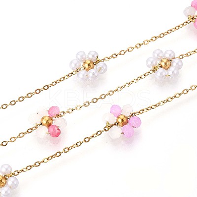 304 Stainless Steel Flower Cable Chains CHS-N005-02A-G-1