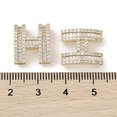 Brass Micro Pave Clear Cubic Zirconia Beads KK-G491-32G-1