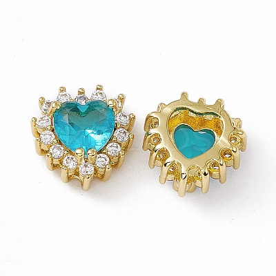 Rack Plating Brass Micro Pave Cubic Zirconia Beads KK-C007-12G-12-1