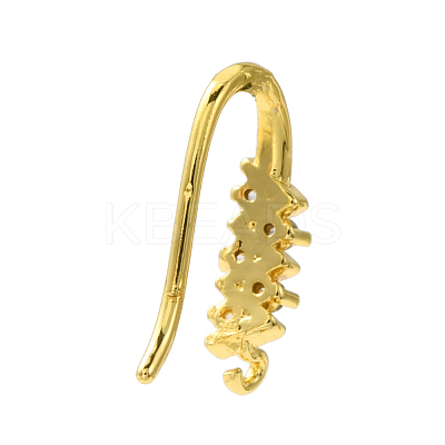 Rack Plating Brass Pave Cubic Zirconia Earring Hooks KK-O143-15G-1