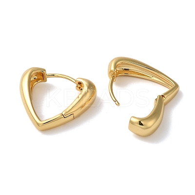 Rack Plating Brass Heart Hoop Earrings EJEW-L224-63G-1