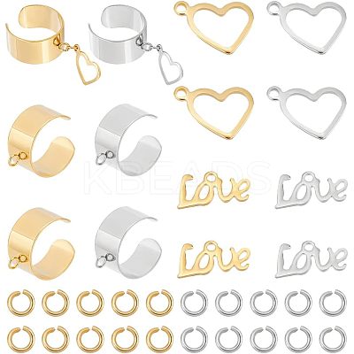 DIY Love Charm Cuff Ring Making Kit STAS-UN0039-60-1