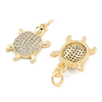 Brass Pave Clear Cubic Zirconia Pendants KK-U009-12K-G-1