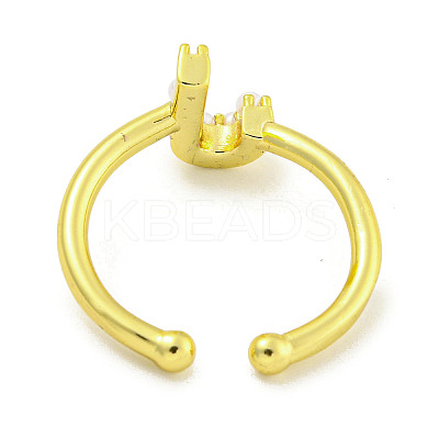Rack Plating Brass Open Cuff Rings for Women RJEW-F162-01G-J-1