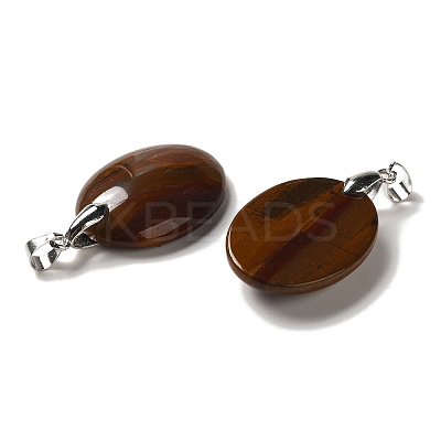 Natural Tiger Iron Pendants G-Z055-03P-21-1