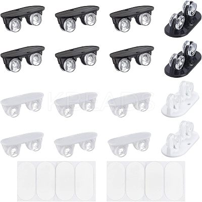6 Set 2 Colors Plastic Universal Caster Wheels AJEW-NB0003-84-1