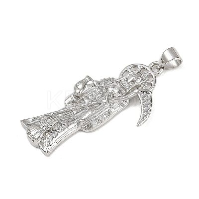 Brass Micro Pave Cubic Zirconia Pendants KK-R230-11P-1