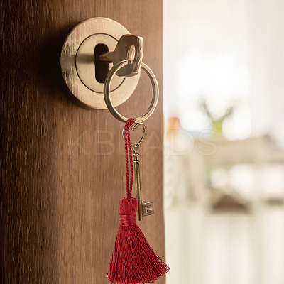 24Pcs 12 Colors Polycotton Tassel Pendants Hanging with Tibetan style Alloy Pendant FIND-GO0002-85-1