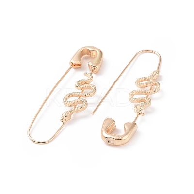 Alloy Safety Pin with Snake Hoop Earrings for Women LS-EJEW-E176-01KCG-1